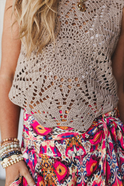Nova Crochet Top - Mocha