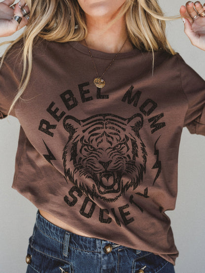 The Nest Rebel Mom Society Tee - Vintage Brown