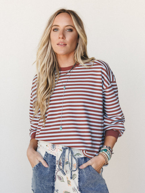Now and Forever Pullover - Brown