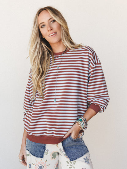 Now and Forever Pullover - Brown