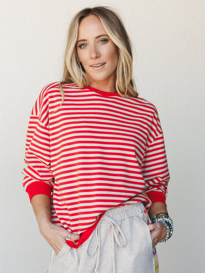 Now and Forever Pullover - Red Orange