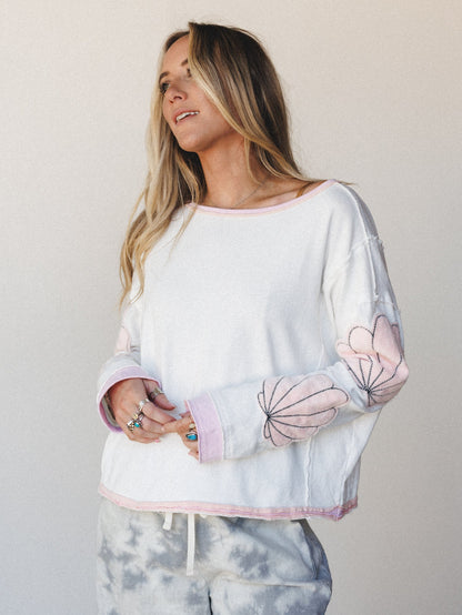By The Shore Long Sleeve Top - Shell Whisper