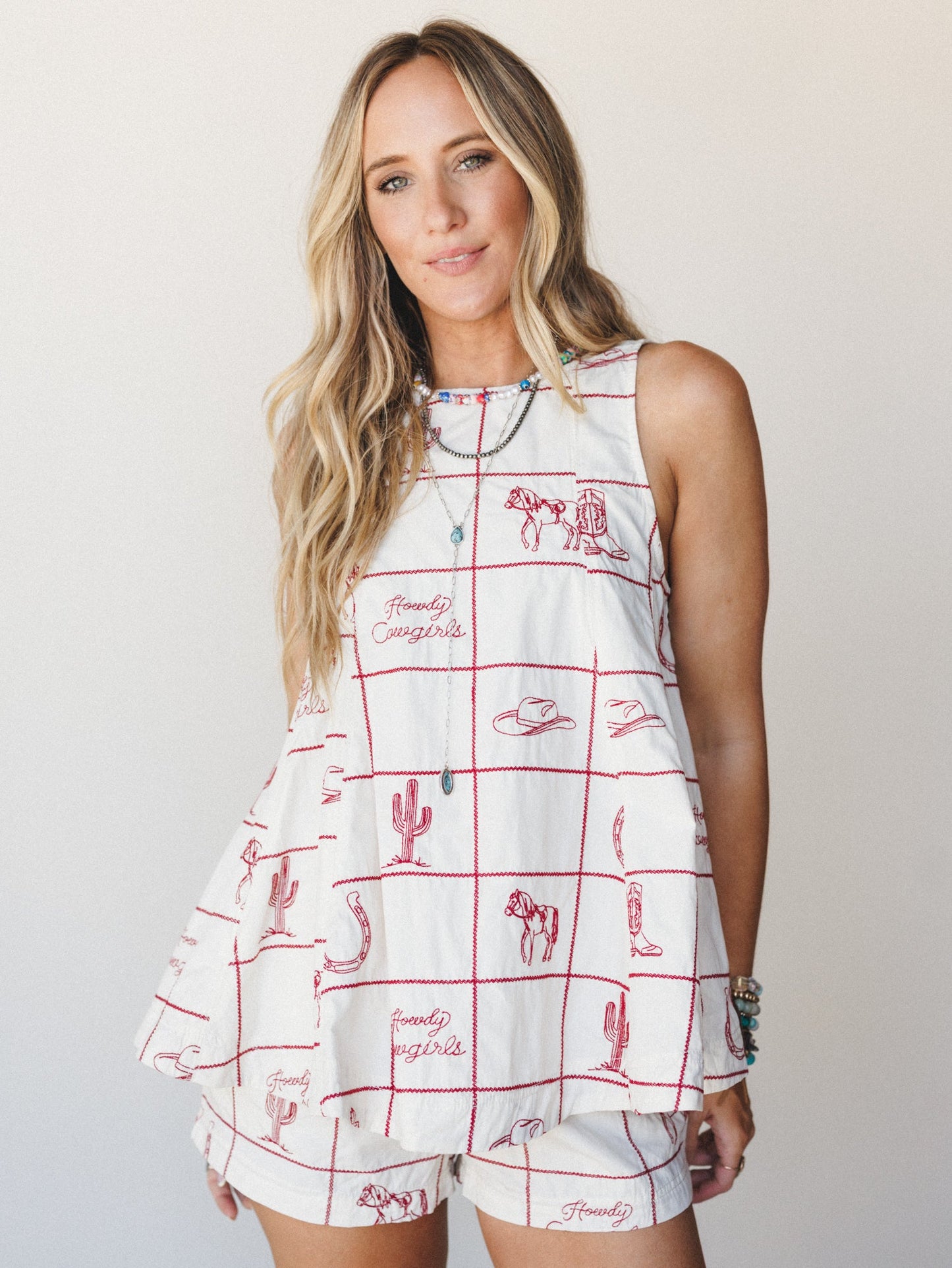 Western Moment Top  - Cherry Wood Cream