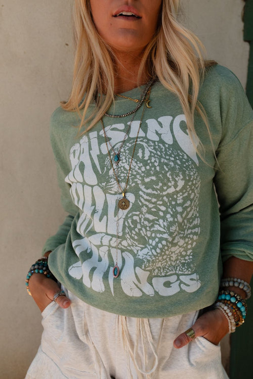Fierce Mama Graphic Sweatshirt - Sage