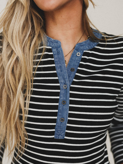 Fieldtrip Stripe Top - Black