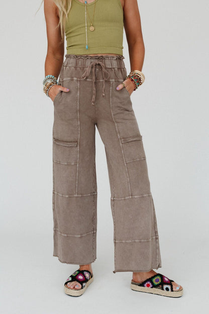 Lucky One Wide Leg Full Pant - Mocha
