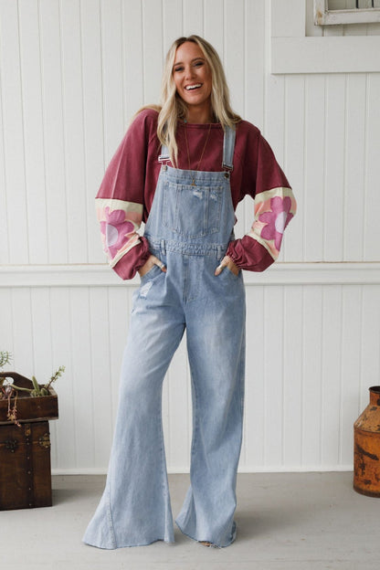The Nest Cali Dream Denim Overalls - Light Wash