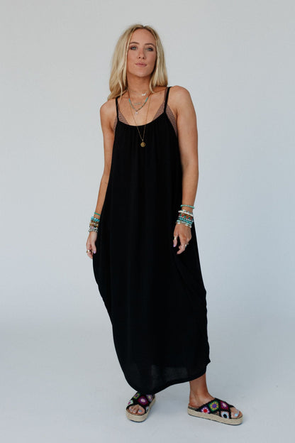 The Nest Simple Serene Maxi Dress - Black