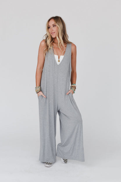 Good Things Wide Leg Jumpsuit - Heather Gray