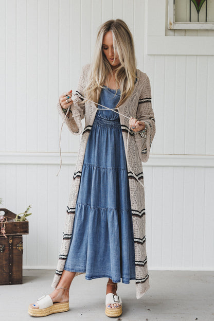 Crochet Breeze Cardigan Duster - Oatmeal