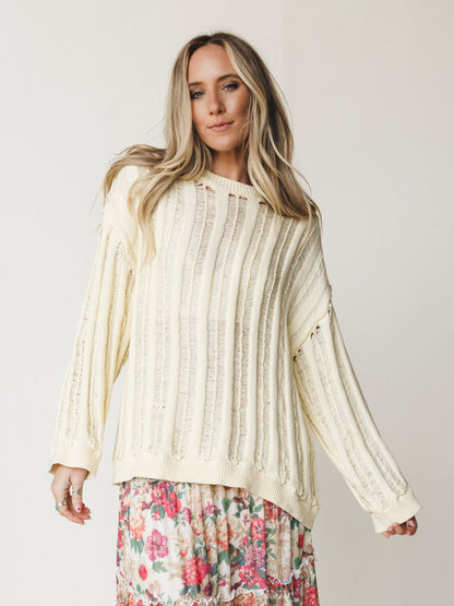Through it All Sweater - Misted Yellow