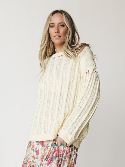 Through it All Sweater - Misted Yellow