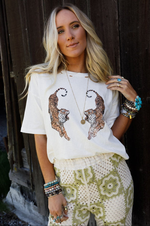 Roaring Tigers Graphic Tee - Ivory