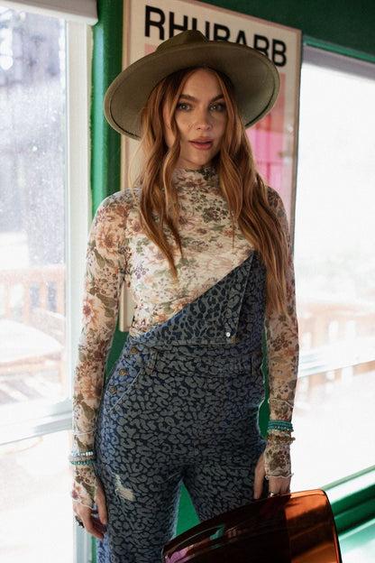 Rosewood Floral Mesh Top - Cream