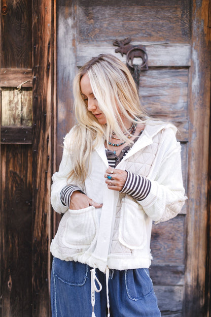 Leighton Button Up Jacket - Cream