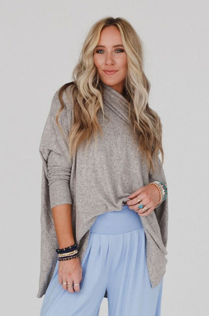 The Nest So Versatile Flowy Knit Sweater - Oatmeal