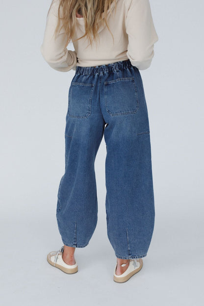 Above It All Barrel Jeans - Medium Wash
