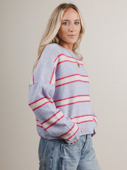 Wild Current Striped Pullover - Lavender