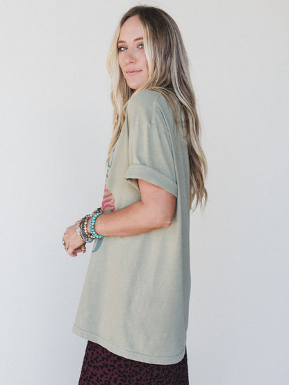 The Nest Love Is Wild Graphic Tee - Khaki
