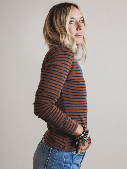 Fieldtrip Stripe Top - Rust