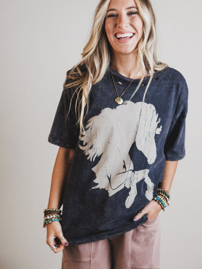 Horse Queen Tee - Charcoal