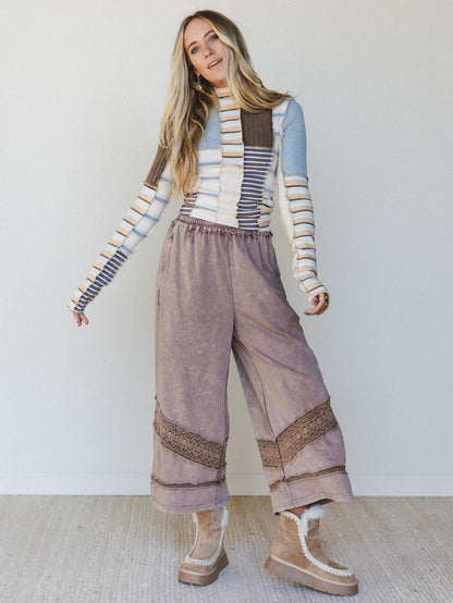 Eclectic Stripes Top - Taupe