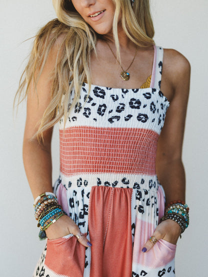 Serendipity Animal Print Jumpsuit - Coral