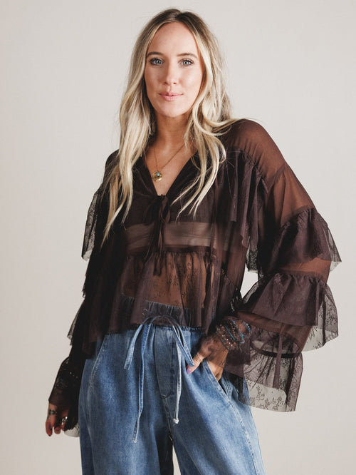 Wild Fern Top - Brown