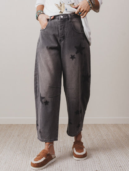 Star Walk Barrel Jeans - Black