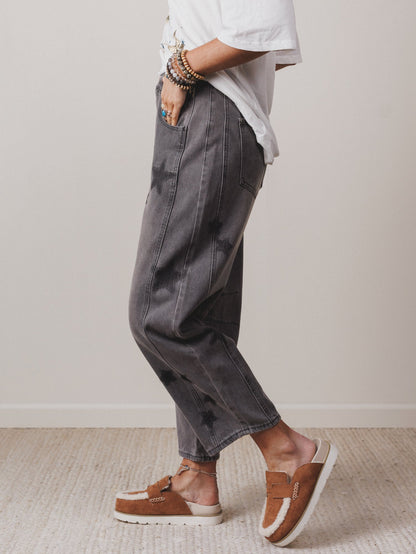 Star Walk Barrel Jeans - Black