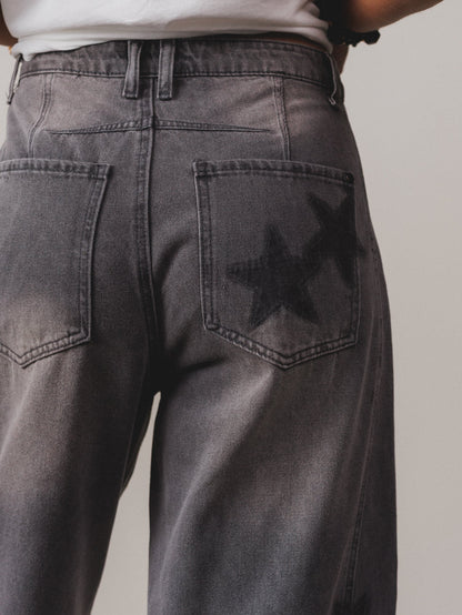 Star Walk Barrel Jeans - Black