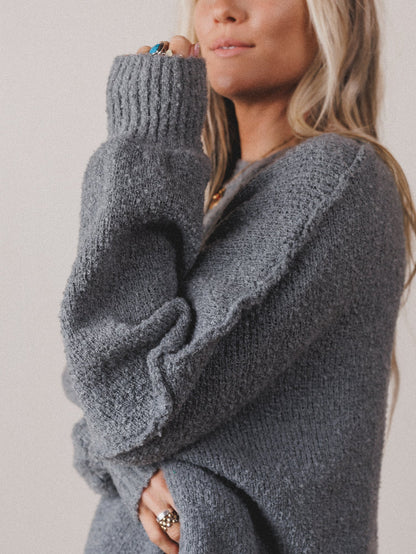 Daylight Dreamer Knit Sweater - Dark Gray