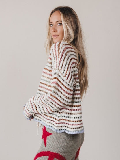 Noa Striped Sweater Top - Multi