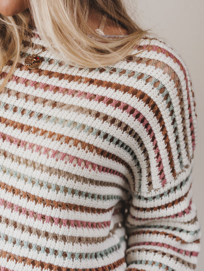 Noa Striped Sweater Top - Multi