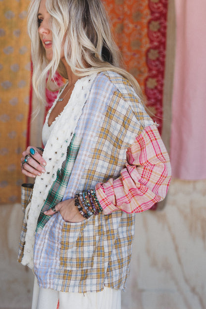 Perfectly Paired Plaid Shacket - Yellow