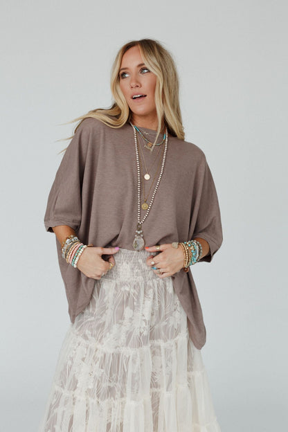 The Nest Kelsie Dolman Top - Dark Oatmeal