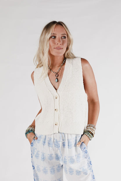 Aire Sweater Vest - Cream
