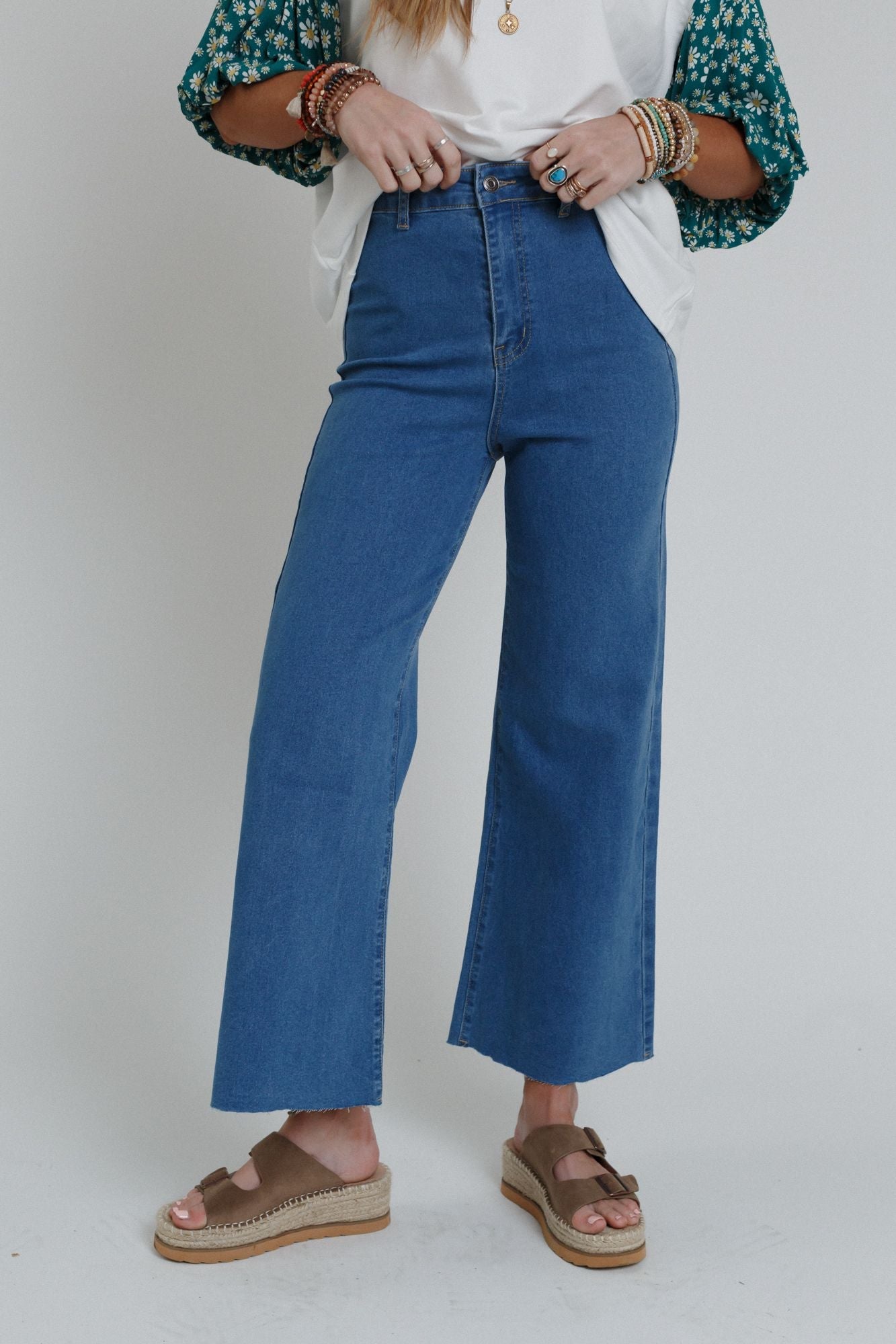 Ahead Of The Pack Cropped Jeans - Denim