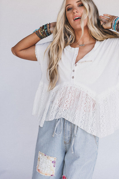 Callie Short Sleeve Tee - White