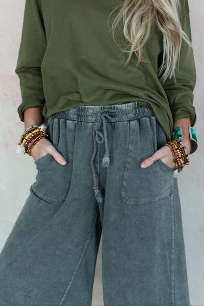 Relaxing Robin Wide Leg Pant - Ash