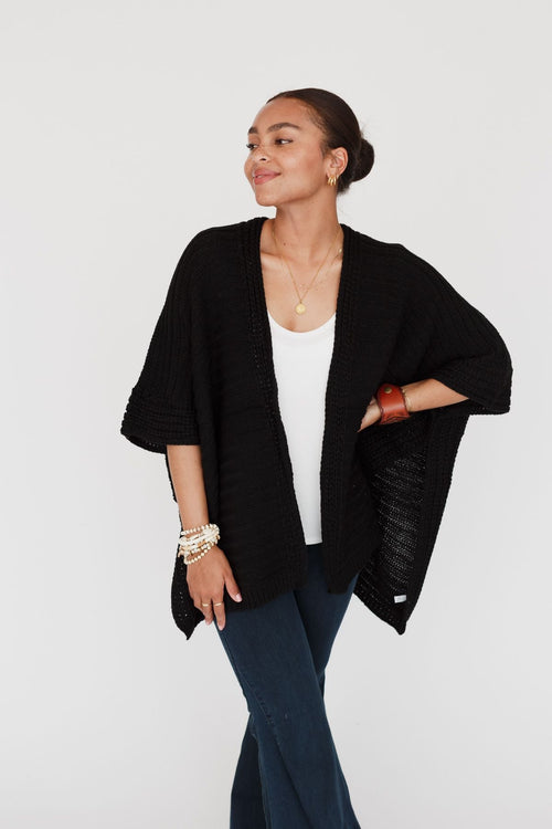 So Deserving Knit Ruana - Black