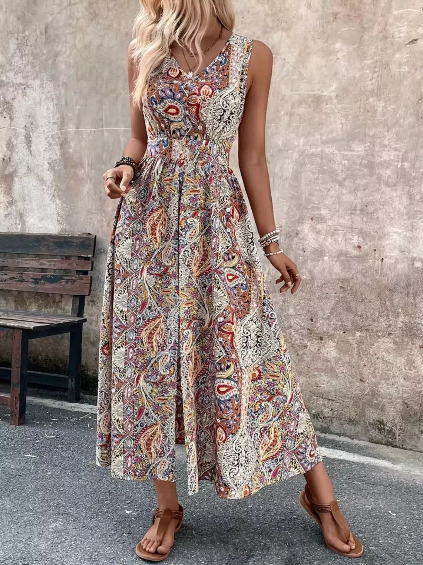 Hazel Blues® |  Paisley Print Sleeveless Romper