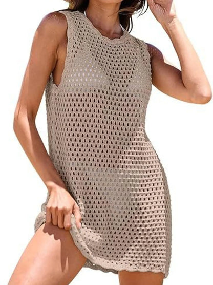 Hazel Blues® |  Color Block Openwork Sleeveless Cutout Back Cover-Up