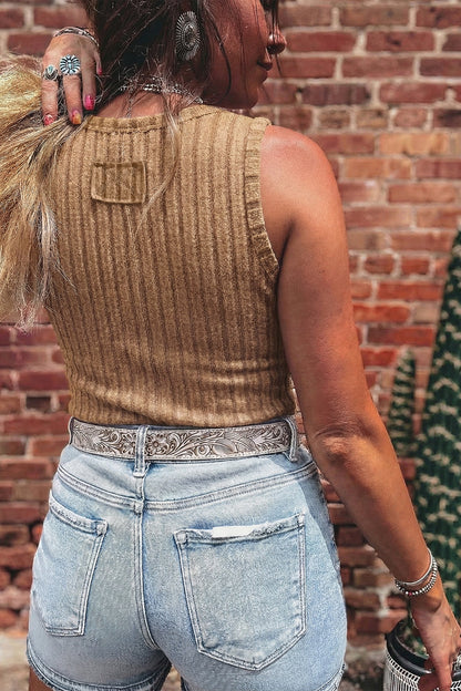 Hazel Blues® |  Washed Away Tank Top | Ribbed Mineral Wash Tank Top
