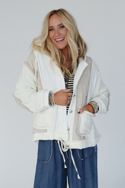 Leighton Button Up Jacket - Cream
