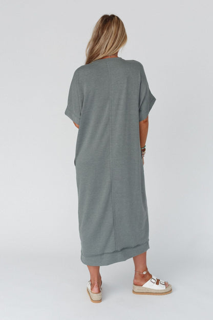 The Nest Laurel Short Sleeve Maxi Dress - Olive