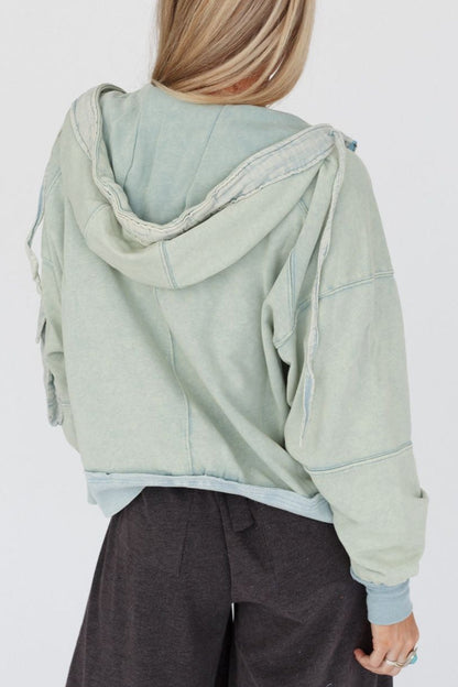 Adventure Awaits Hooded Jacket - Washed Blue