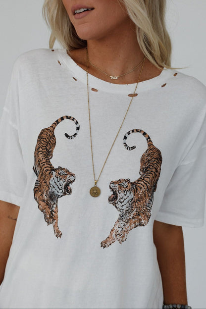 Roaring Tigers Graphic Tee - Ivory
