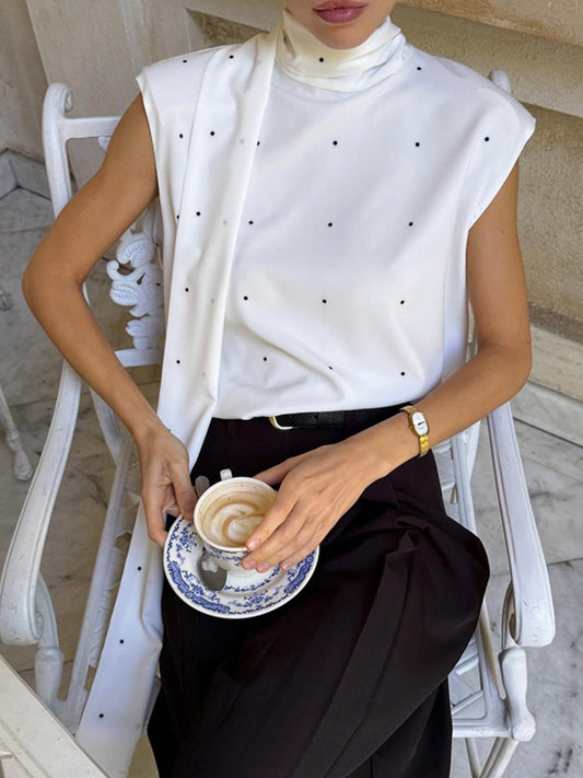 Hazel Blues® |  Polka Dot High Neck Tank