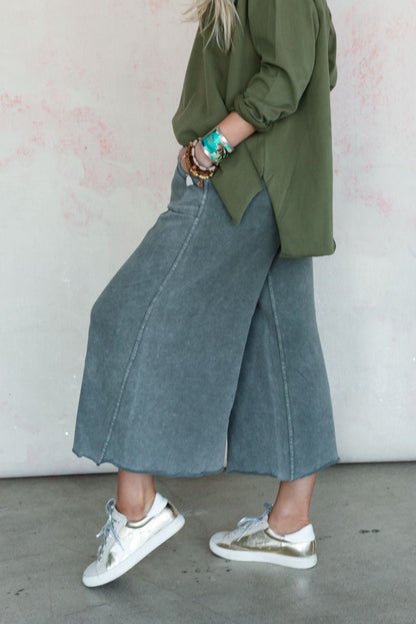Relaxing Robin Wide Leg Pant - Ash
